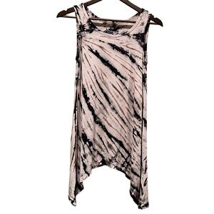 Soft Surroundings Timely Pink Tie Dye Asymmetrical Tunic Tank Top Blouse Size XS